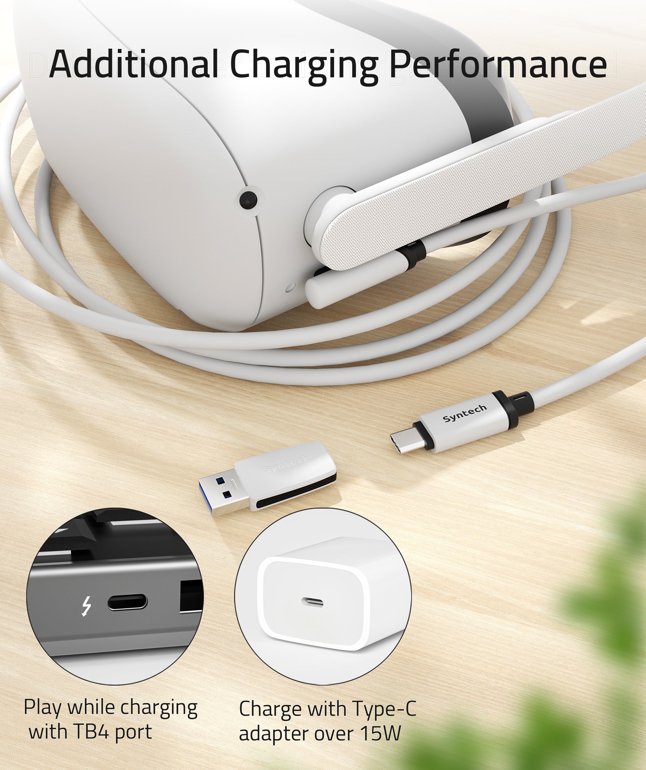 2-In-1 Link Cable for Quest 2/Quest Pro/Pico 4 (16ft/20ft) - Image 3